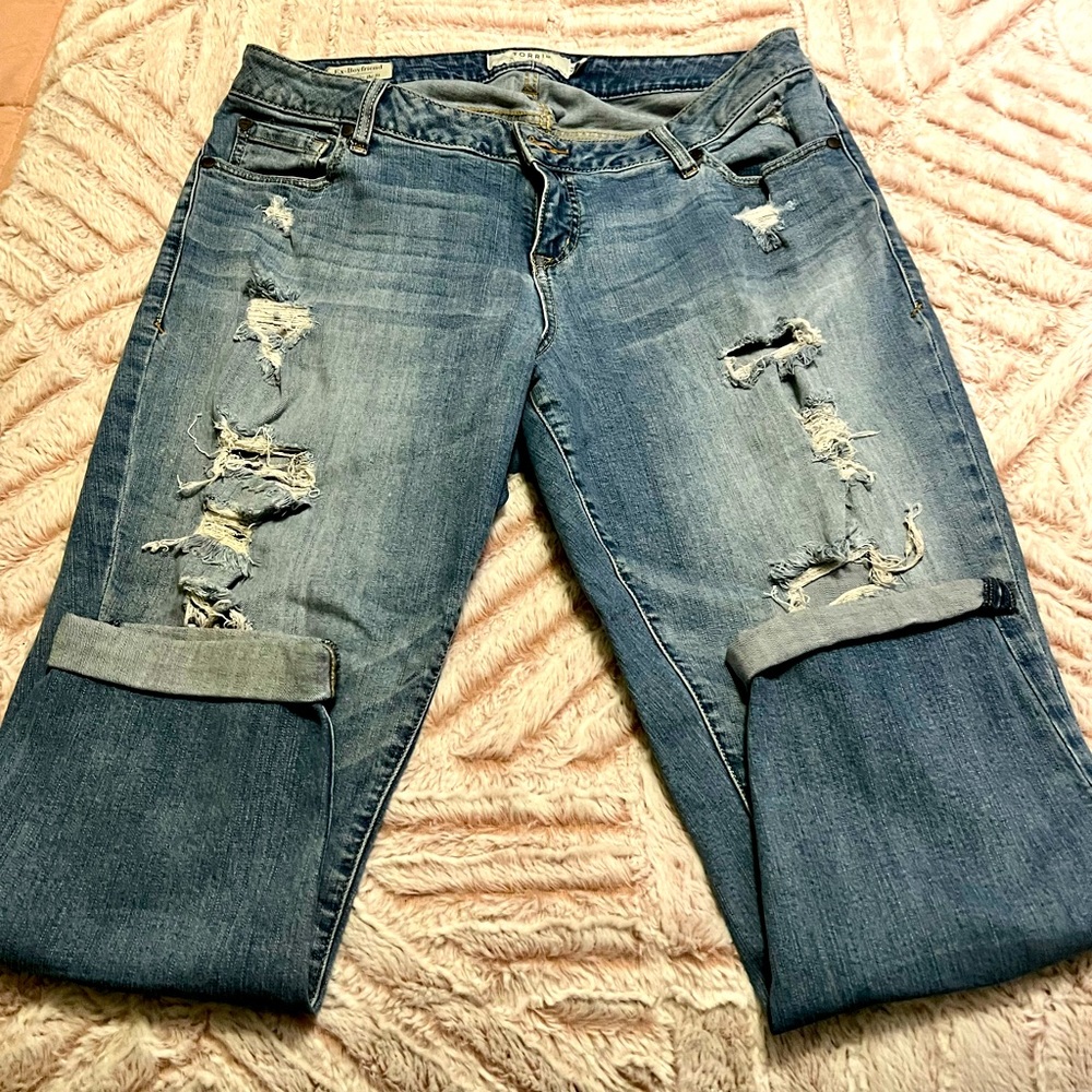 Torrid Womens Ex-Boyfriend Cut SZ 14 Distressed - Super Cute